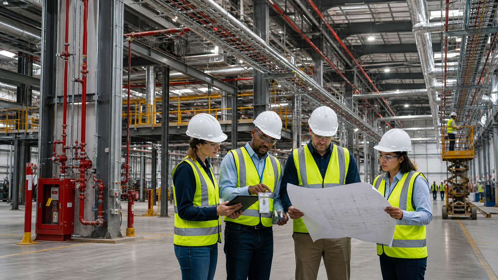 Kiểm tra phối hợp MEP, PCCC và hồ sơ chất lượng trong quá trình thi công nhà xưởng
