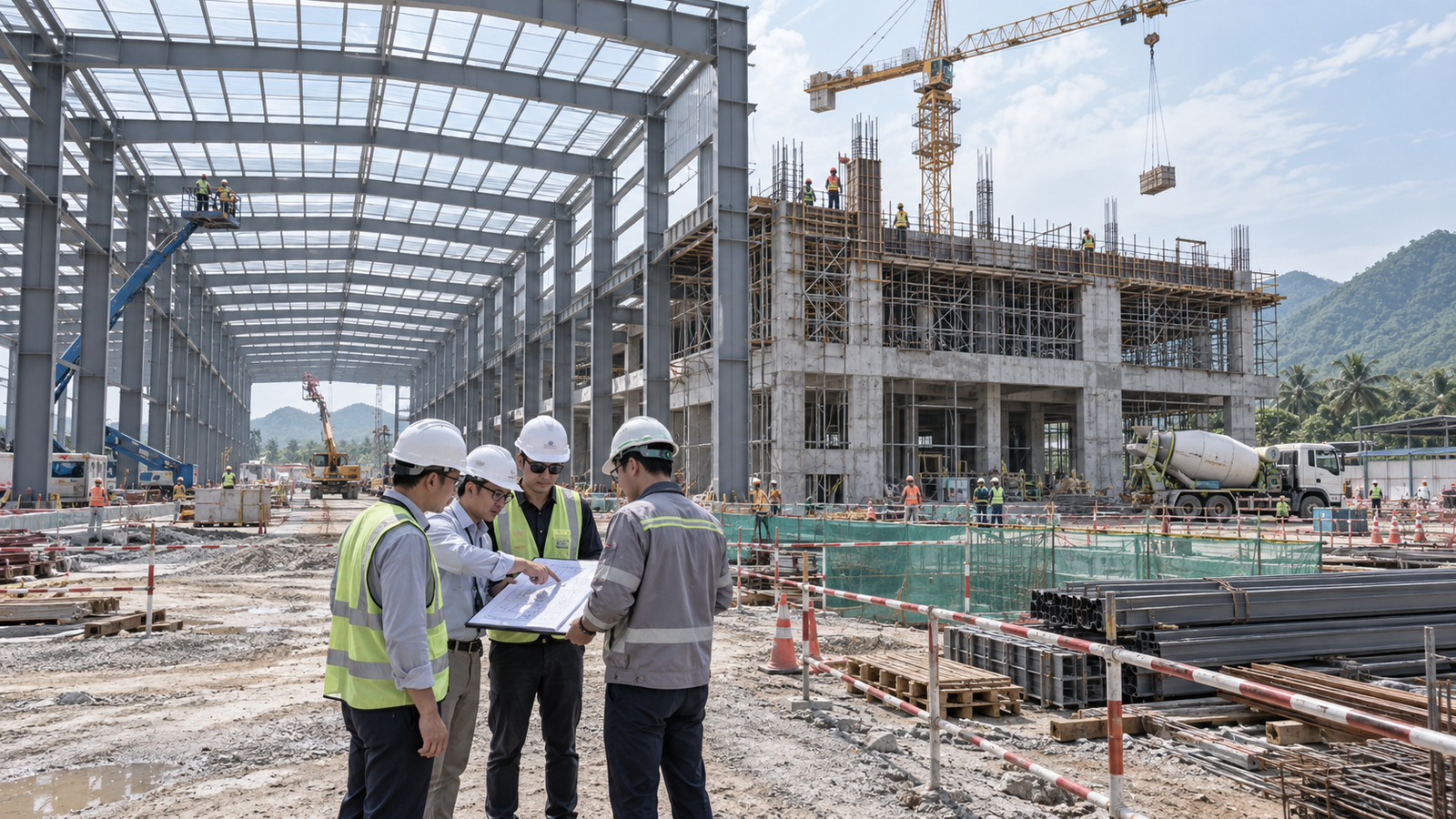 So sánh kết cấu thép và bê tông cốt thép trong nhà xưởng công nghiệp